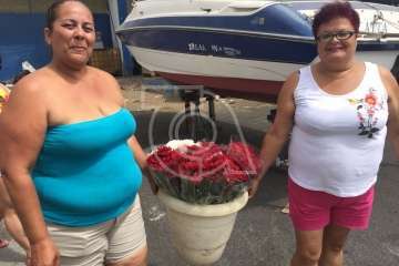 Procesión terrestre-marítimo de la Virgen del Carmen por la bahía de Melenara (Foto TA)